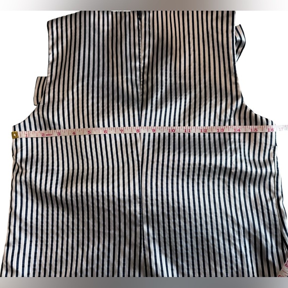 Banana Republic Striped Sleeveless Blouse Bow Detail White and Blue Tank Sz XS - Picture 7 of 15